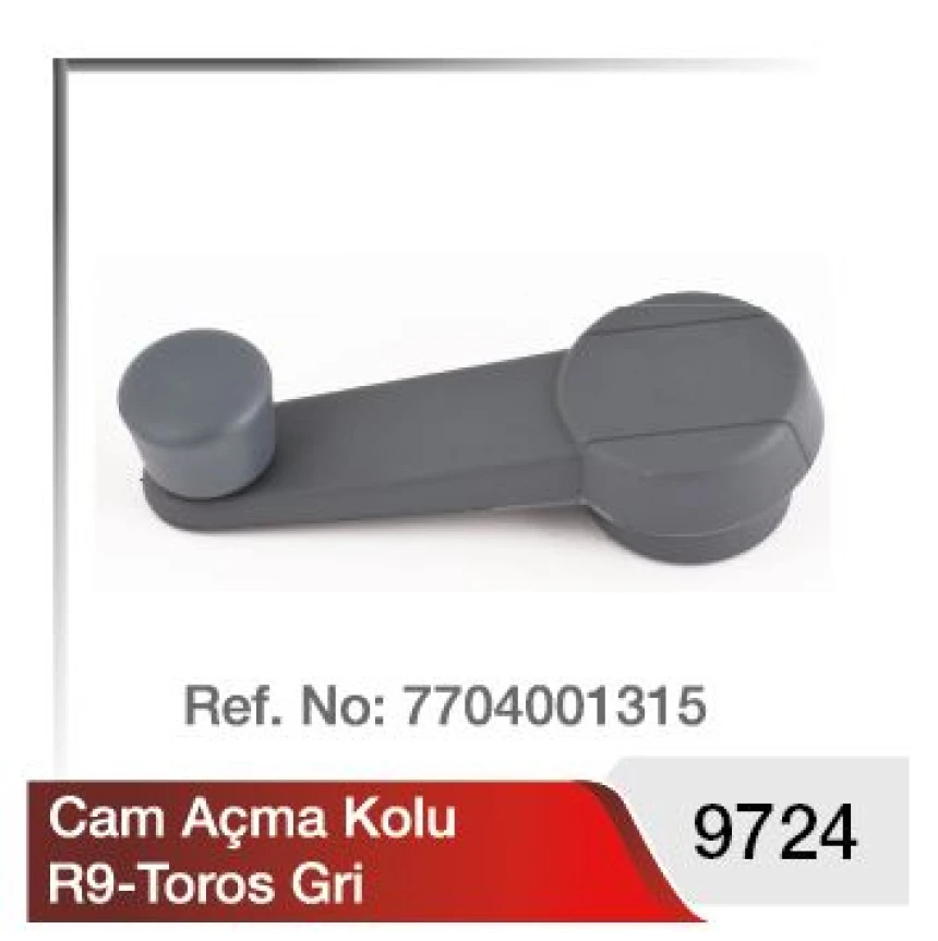 Renault Eski Cam Acma Kolu R12 Toros Gri - Yilmaz Pls9724