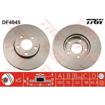 ON FREN AYNASI PASSAT 1,6 / 1,8 / 1,9 / 2,3 96>00 1,6 00>05 - TRW DF4045