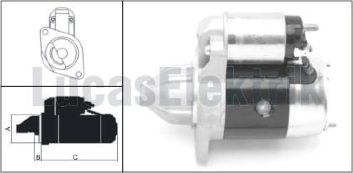 Kia Mars Motoru 12v / 0,9kw / 8dis Kia Pride 1,1i,1,3 16v - Lucas Les0167