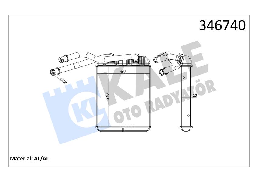 KALORIFER RADYATORU TOUAREG 02>10 AUDI Q7 06>10 CAYENNE 02>10 - KALE 346740