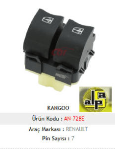 Unıversal Cam Anahtarı-Sol Çiftli Kangoo Turuncu İşik - Mcar-An728e