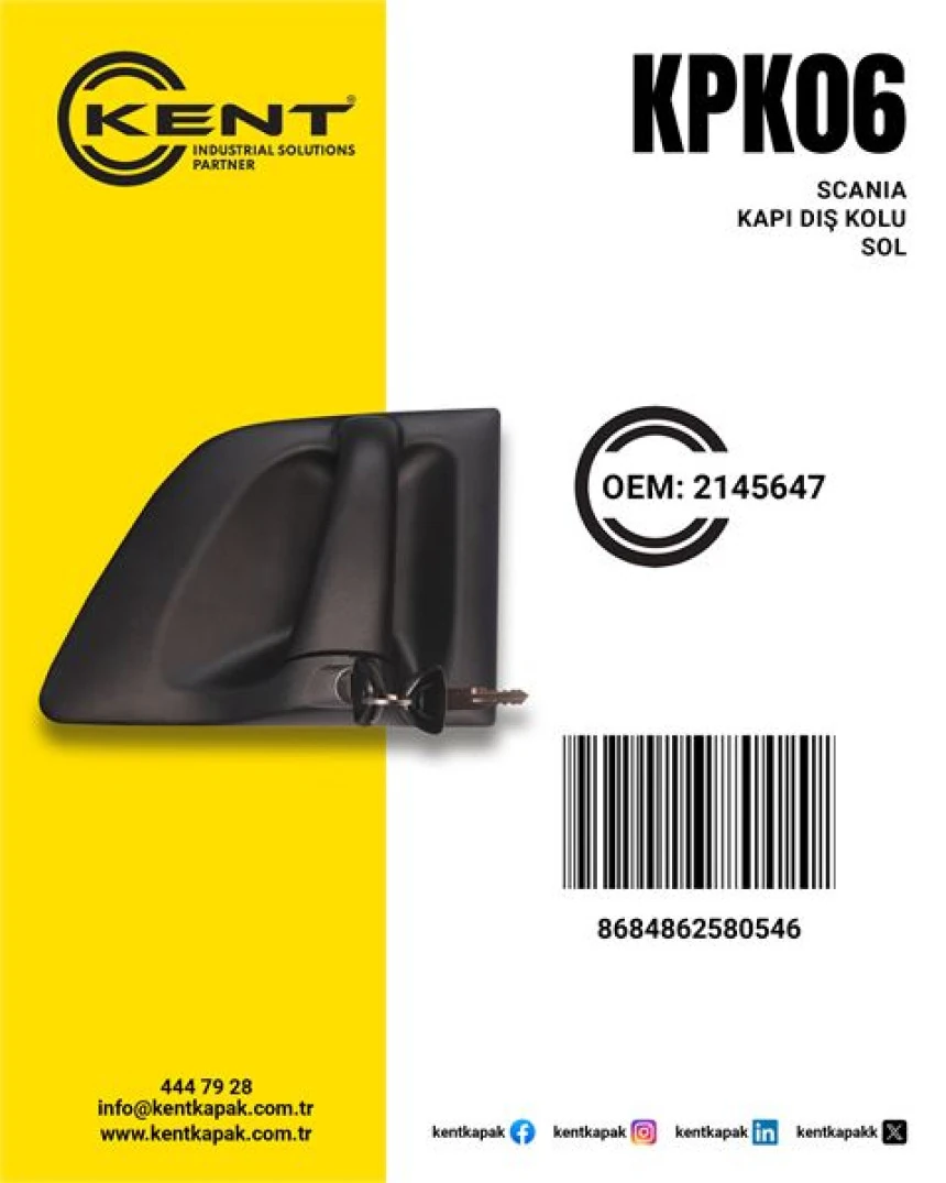 Scanıa Truck Dis Kapı Kolu Scanıa P G R S Sol 2010>2018 - Kent Kpk-06