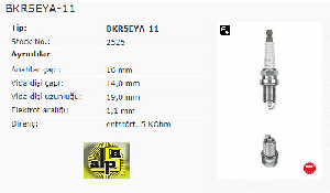 Unıversal Buji-Kalem Tek Tir. Toyota-1.6 Adapazarı - Ngk-Bkr5eya-11