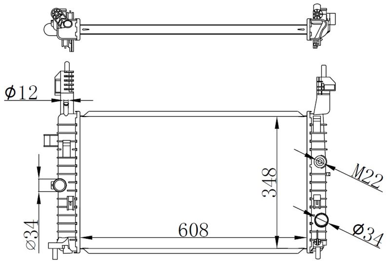 MOTOR RADYATORU MERIVA 1.7 CDTI 03+ (608x348x26 ) - ORIS BOP167026