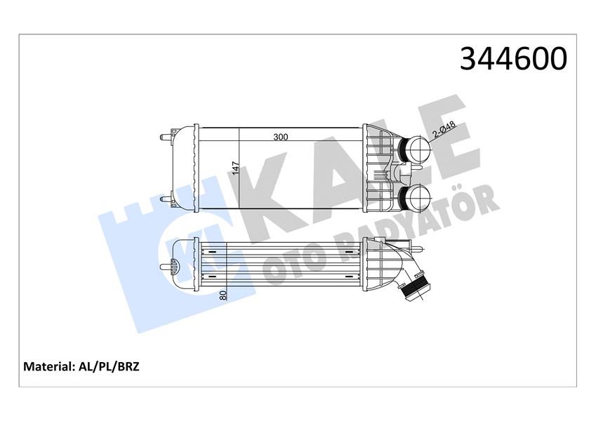 TURBO INTERCOOLER RADYATORU P301 P207 P208 P2008 DS3 C ELYSEE S3 III C3 IV C4 CACTUS C3 PICASSO DV6D - KALE 344600