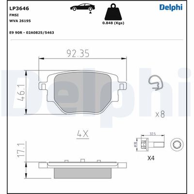 FREN BALATASI ARKA CORSA F 1.5 19> P2008 II/208 II 1.5 19> - DELPHI LP3646