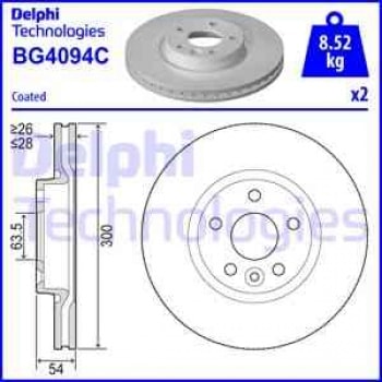 ON FREN AYNASI DISKI MONDEO IV S MAX GALAXY 1,6TI / 1,6TDCI / 1,8TDCI / 2,0 / 2,0TDCI / 2,2TDCI / 2, - DELPHI BG4094C