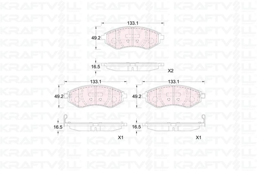 Chevrolet On Fren Balatası Kalos Aveo T200 T250 - Kraftvoll 07010398