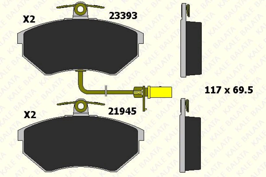 Vag On Fren Balatası Passat A4 Exeo 94>05 - Kale B 21945 196 15 Ans