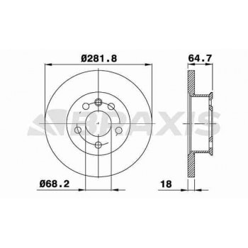 ON FREN DISK AYNASI TRANSPORTER T4 1.8 1.9D / TD / TDI 2.0 / 2.4D / 2.5 / 2.5TDI 2.8 90> - BRAXIS AE0313