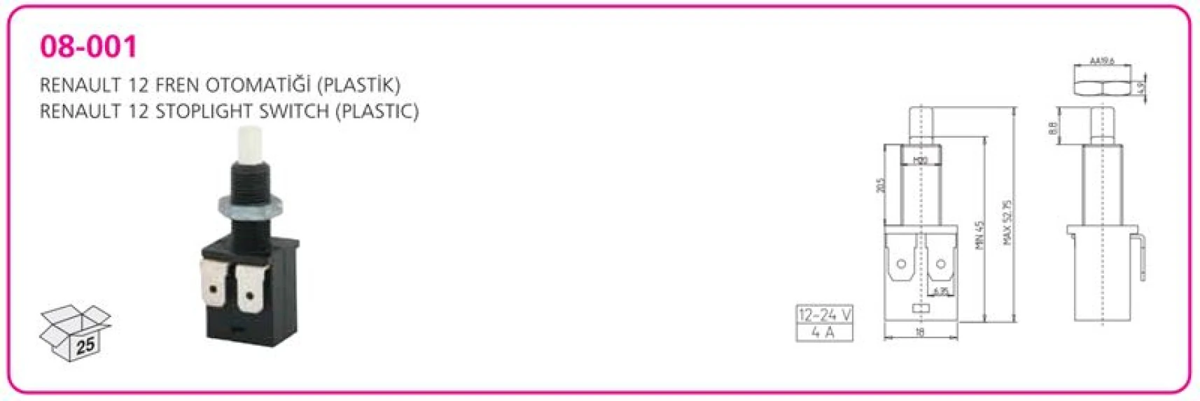 Renault Eski Fren Musuru R12 Plastık - Aksa 08-001