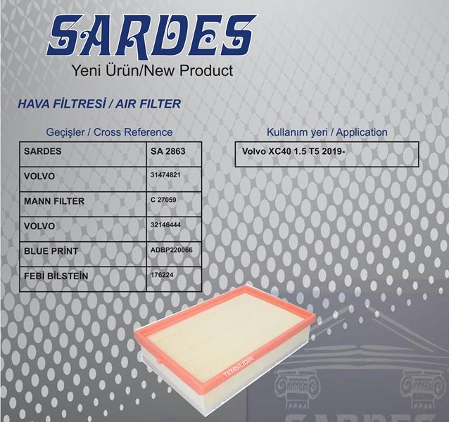 Volvo Hava Filtresi Volvo Xc40 T5 19> - Sardes Sa2863