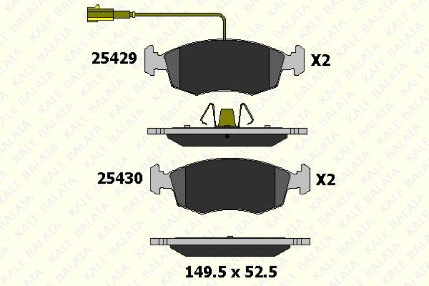 Fiat On Fren Balatası Punto Evo 500 1,2 / 1,3 / 1,4 09> - Kale B 25429 172 05 Ans
