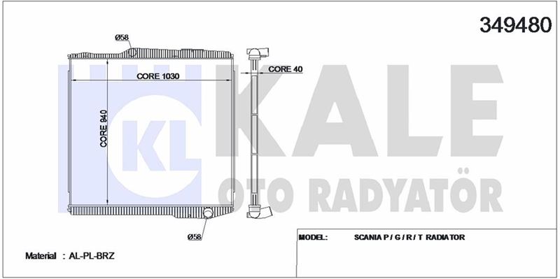 MOTOR SU RADYATORU SCANIA P.G.R.T.-SERI 04> (CERCEVESIZ) / (MT) - KALE 349480