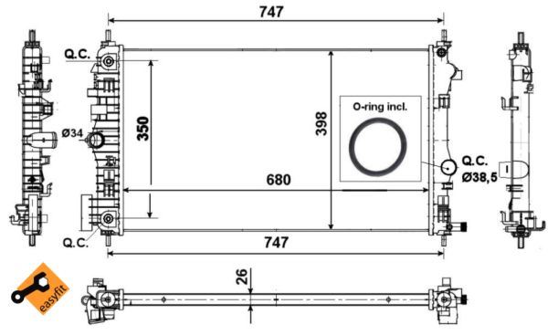 MOTOR SU RADYATORU (OTOMATIK) INSIGNIA A20DTH A20DTR - NRF 53777