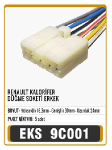 SOKET>RENAULT  KALORİFER DÜĞME - EKS-9C001