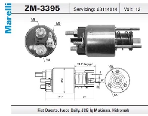 Unıversal Marş Otomatiği-Mat-12v-F.ducato 2.8 Tdi (97>)-İveco Daıly Turbo (97>)-Jcb Hidromak İs Mak.3cıv.lı  ( - Zm-3395
