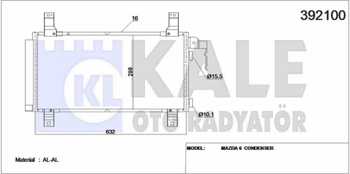 Mazda Klima Radyatoru Mazda 6 2.0 2002 2007 - Kale 392100