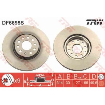 FREN DISKI ÖN - ADET FIYAT - TRW DF6695S