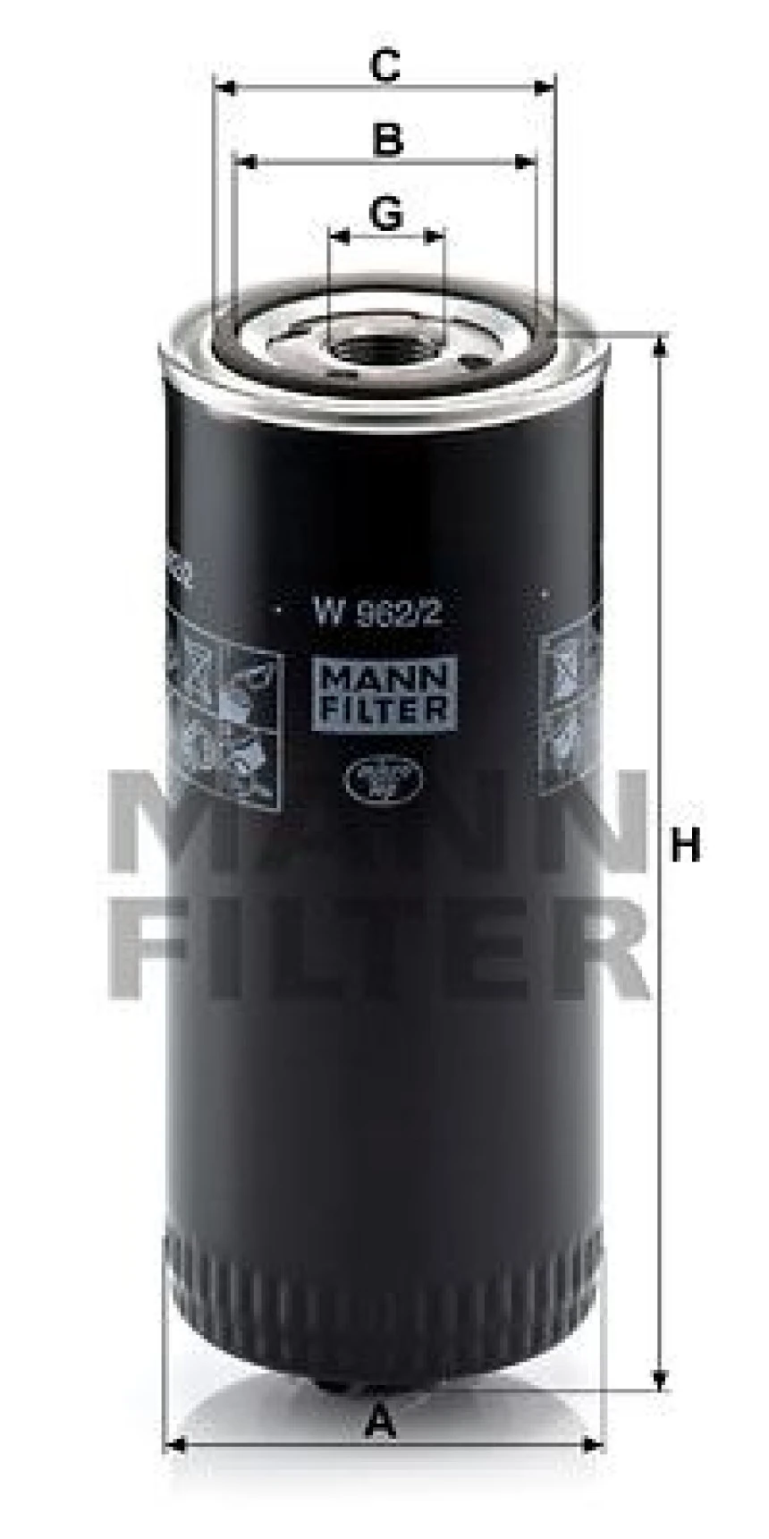 Renault Truck Yag Filtresi Renault Midliner 82>93 - Mann W962/2