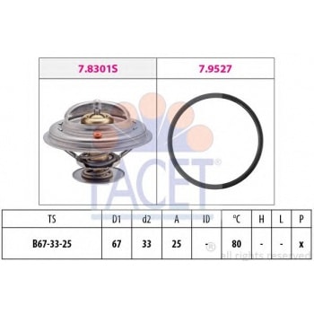 TERMOSTAT BMW M41 M51 E34 E36 E38 E39 RANGE ROVER 2 94>02 OPEL OMEGA B ROVER 800 90>99 - FACET 7.8301