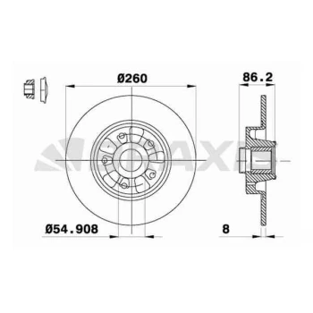 Renault Arka Fren Disk Aynası ( Rulmanlı ) Megane III 1.2 Tce / 1.4 Tce / 1.5 DCI / 1.6 DCI / 1.6 / 1.9 DCI - Braxıs Ad0244