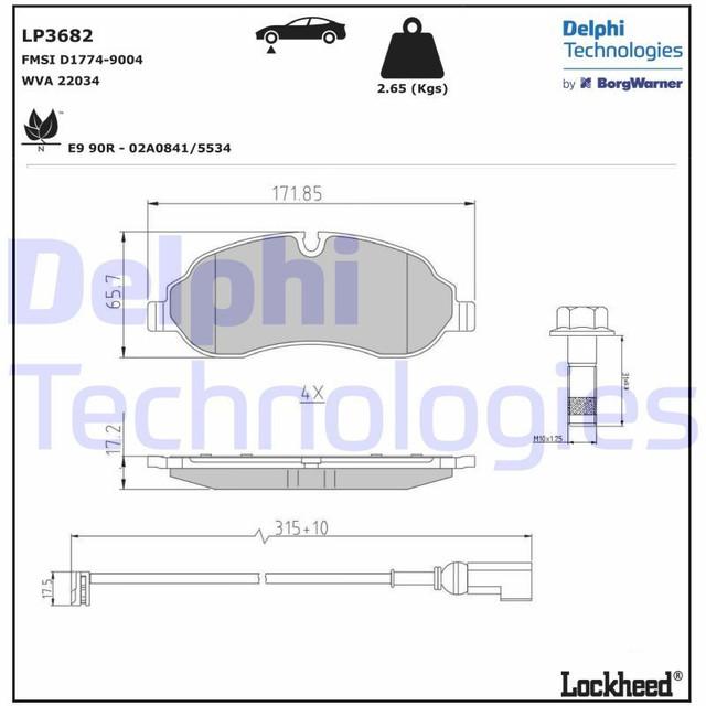 ON FREN BALATASI TRANSIT V363 14 /> ARKA CEKER CIFT TEKER - DELPHI LP3682