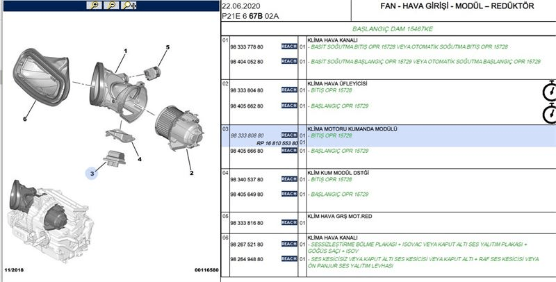 KALORIFER REZISTANSI OPEL CROSSLAND CROSSLAND X P2008 P208 1.2 1.5 DTH - PSA 1681055380
