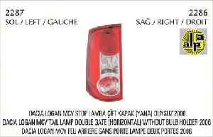STOP LAMBA-SOL DACIA LOGAN MCV STOP LAMBA ÇİFT KAPAK(YANA AÇILIR) - PLEKSAN-2287