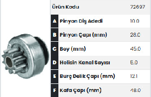 MARŞ DİŞLİSİ-VT 10D FORD FOCUS/FİESTA BENZİNLİ/LOGAN/MEGAN 2 DİZEL*** - FORMMETAL-72697