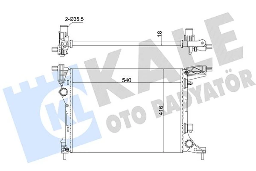 Fiat Su Radyatörü - (mt) [mekanık] [540x416x18] - Kal 362855