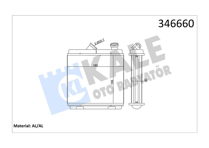 KALORIFER RADYATORU ASTRA F CALIBRA A VECTRA A - KALE 346660
