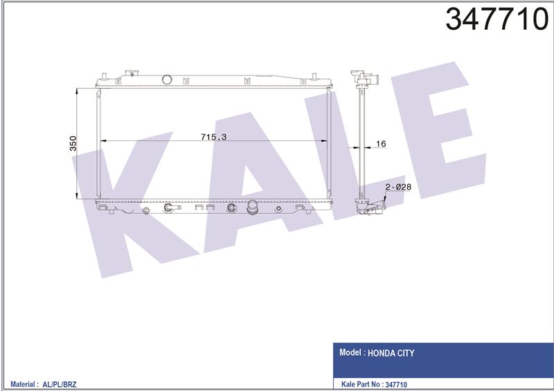 MOTOR SU RADYATORU HONDA CITY 1,4 2008> OTOMATIK VITES - KALE 347710