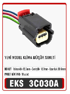 SOKET>3 PİN OTO ELEKTRİK TESİSAT - EKS-3C030A