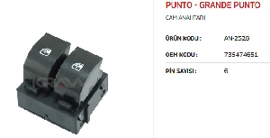 Unıversal Cam Anahtarı Sol İkili Punto-Grande - Mcar-An252b
