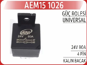 Unıversal Güç Rolesi 24v 80a 4 Pin Kalın Bacak - Aem-151026