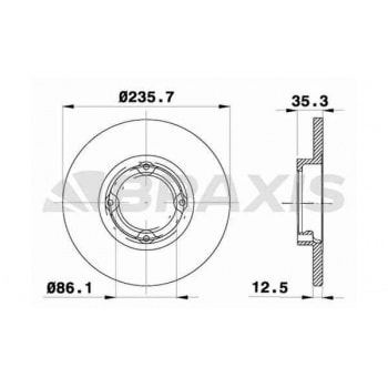 ON FREN DISK AYNASI HAVALI 236mm MATIZ 98> - BRAXIS AE0063