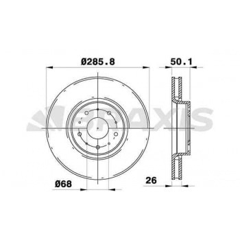 ON FREN DISK AYNASI HAVALI VOLVO  S60 00>10  S80 98>06 XC70 00> 07 V70 II  99>07 - BRAXIS AE0250