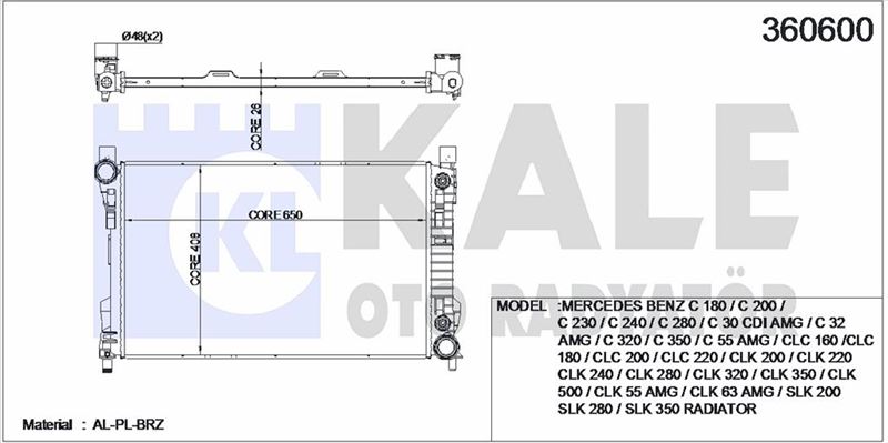 MOTOR SU RADYATORU W203 00>07 CL203 02>08 S203 01>07 C209 02>09 A209 03>10 R171 04>11 - KALE 360600