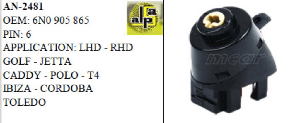 KONTAK TERMİNALİ>VW CADDY - GOLF - POLO - T4 - TOLEDO    >>6N0905865 - MCAR-AN2481