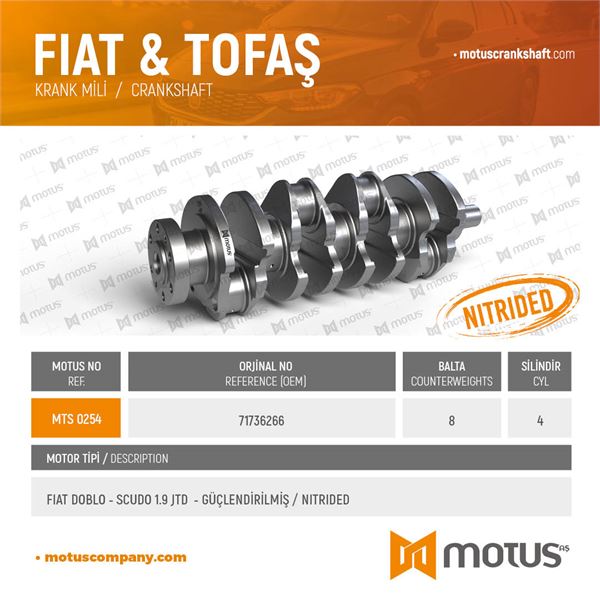 FIAT KRANK DOBLO 1,9JTD - MOTUS 254