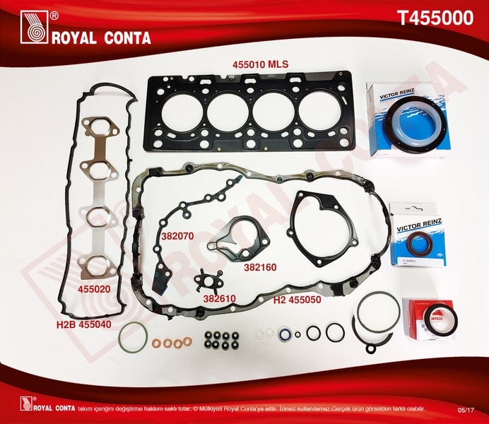 MOTOR TAKIM CONTASI REINZ KECELI SUBAP LASTIKLI MEGANE II CLIO III FLUENCE SCENIC II / III 1,5DCI K9 - ROYAL T455000