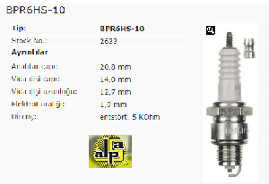 Unıversal Buji-K.paso Rezistanslı Deniz Mot.nıssan/muht. - Ngk-Bpr6hs-10