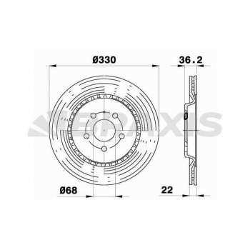 ARKA FREN DISK AYNASI AUDI A4 A5 A6 A7 A8 Q5 PORSCHE MACAN 08> - BRAXIS AE0419
