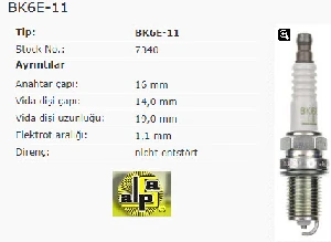 Unıversal Buji-Kalem Kia Sephia/suzuki Resiztanssız - Ngk-Bk6e