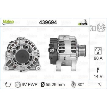 ALTERNATOR 12V 90A BERLINGO II JUMPY EXPERT PARTNER II DW8B KLIMALI (03 08) P207 DV4TD / DV4C (1,4HD - VALEO 439694