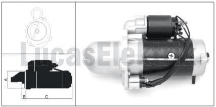 MARS MOTORU 24V 4,0KW 9 DIS ATEGO I / II CITARO,CITO,CONECTO,UNIMOG U,VARIO,ECONIC,LK / LN2 - LUCAS LES0067