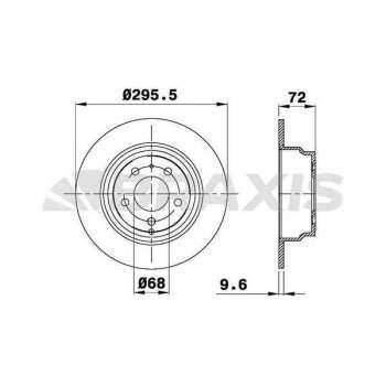 ARKA FREN DISK AYNASI HAVALI VOLVO 850 91 96 C70 97 05 S70 97 00 V70 97 00 XC70 97 02 - BRAXIS AD0986