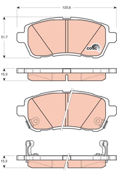 ON FREN BALATASI MATERIA 2006> SIRION 2005> MAZDA 2 2008> FIESTA VI 2008> - TRW GDB3437