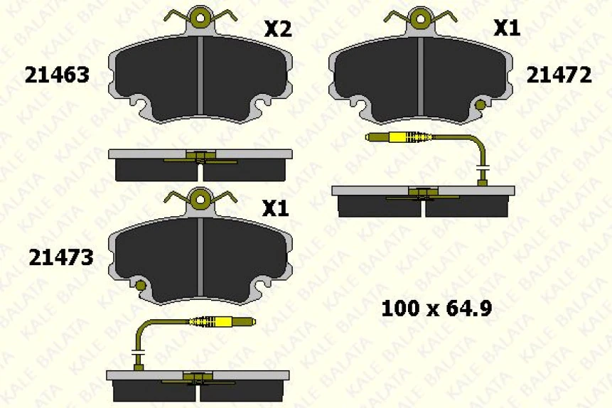 Renault On Fren Balatası Dacıa Logan 06>12 Renault R9-11-19-21 Symbol II 08> Clio I 98>03 Megane I 96>03  1. - Kale B 21463 182 34 Ans